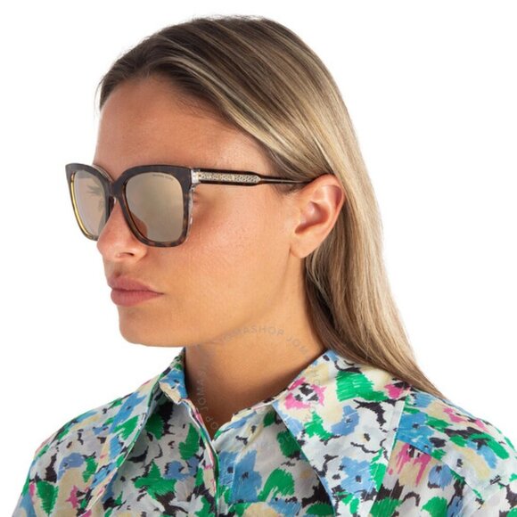 Michael Kors San Marino Gold Mirrored Square Ladies Sunglasses - Picture 2 of 2